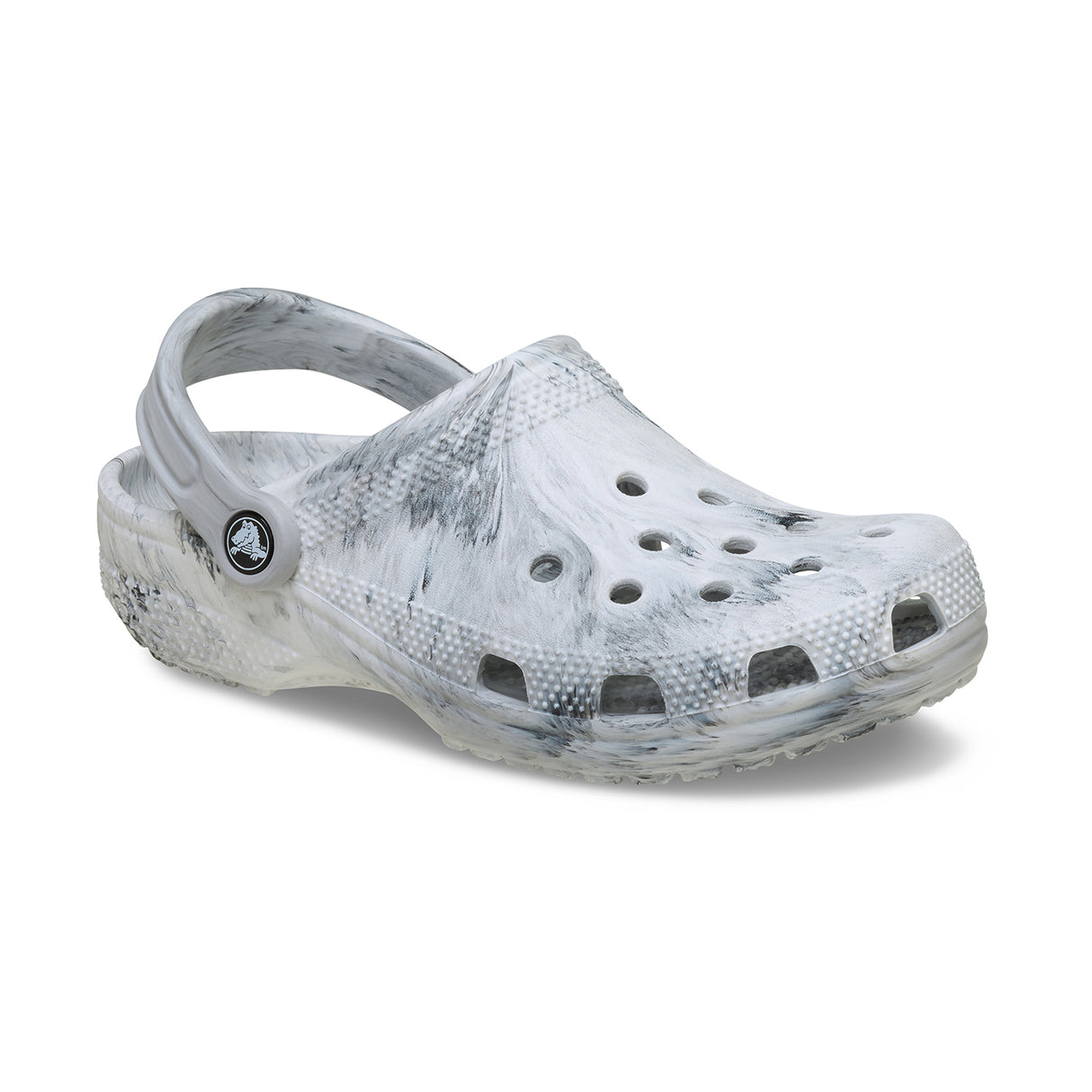 Classic Watercolor Marbled Grey Swirl Unisex Clog
