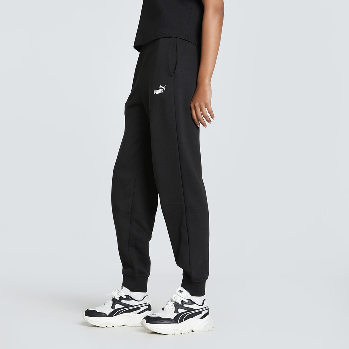Puma Women Black Ess Small No. 1 Logo Comfort High-Waist Apparels