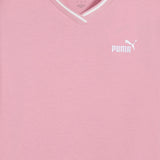 Puma Women Pink Ess Relaxed V-Neck Tee Apparels