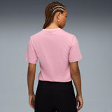 Puma Women Pink Ess Relaxed V-Neck Tee Apparels