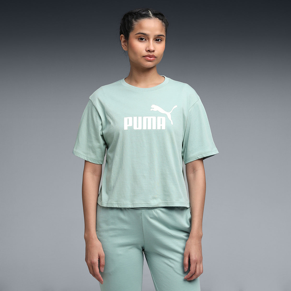 Puma Women Multi Ess Cropped No. 1 Logo Relaxed Tee Apparels