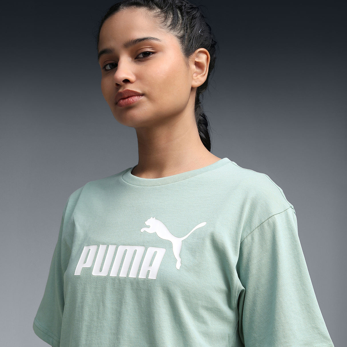 Puma Women Multi Ess Cropped No. 1 Logo Relaxed Tee Apparels