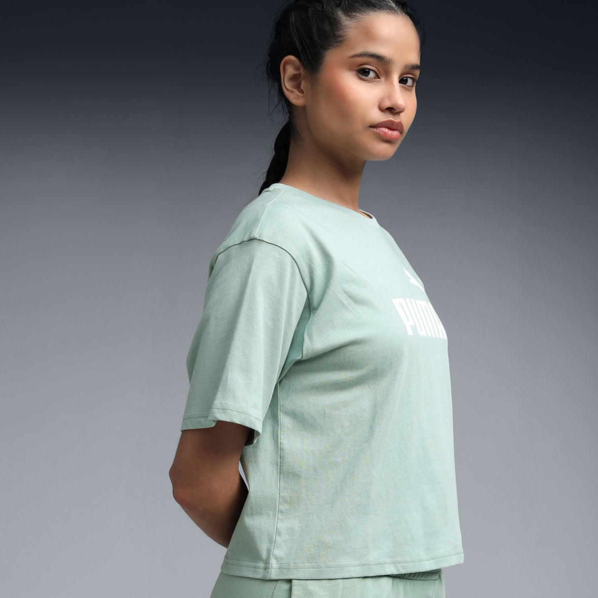 Puma Women Multi Ess Cropped No. 1 Logo Relaxed Tee Apparels