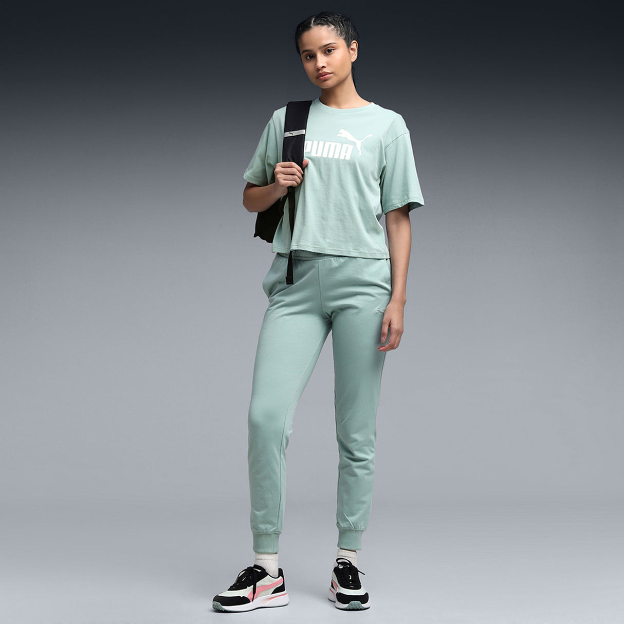 Puma Women Multi Ess Cropped No. 1 Logo Relaxed Tee Apparels