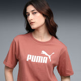 Puma Women Red Ess Cropped No. 1 Logo Relaxed Tee Apparels