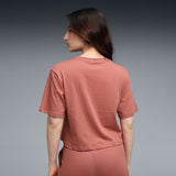 Puma Women Red Ess Cropped No. 1 Logo Relaxed Tee Apparels