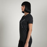 Puma Women Black W Tad Essential Heather Logo Tee Apparels