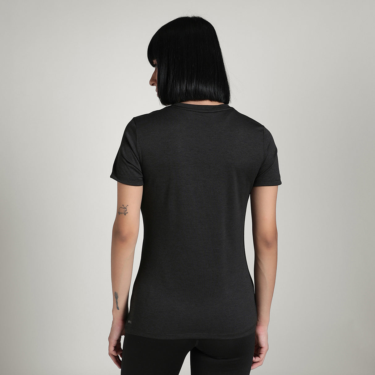 Puma Women Black W Tad Essential Heather Logo Tee Apparels