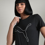 Puma Women Black W Tad Essential Heather Logo Tee Apparels