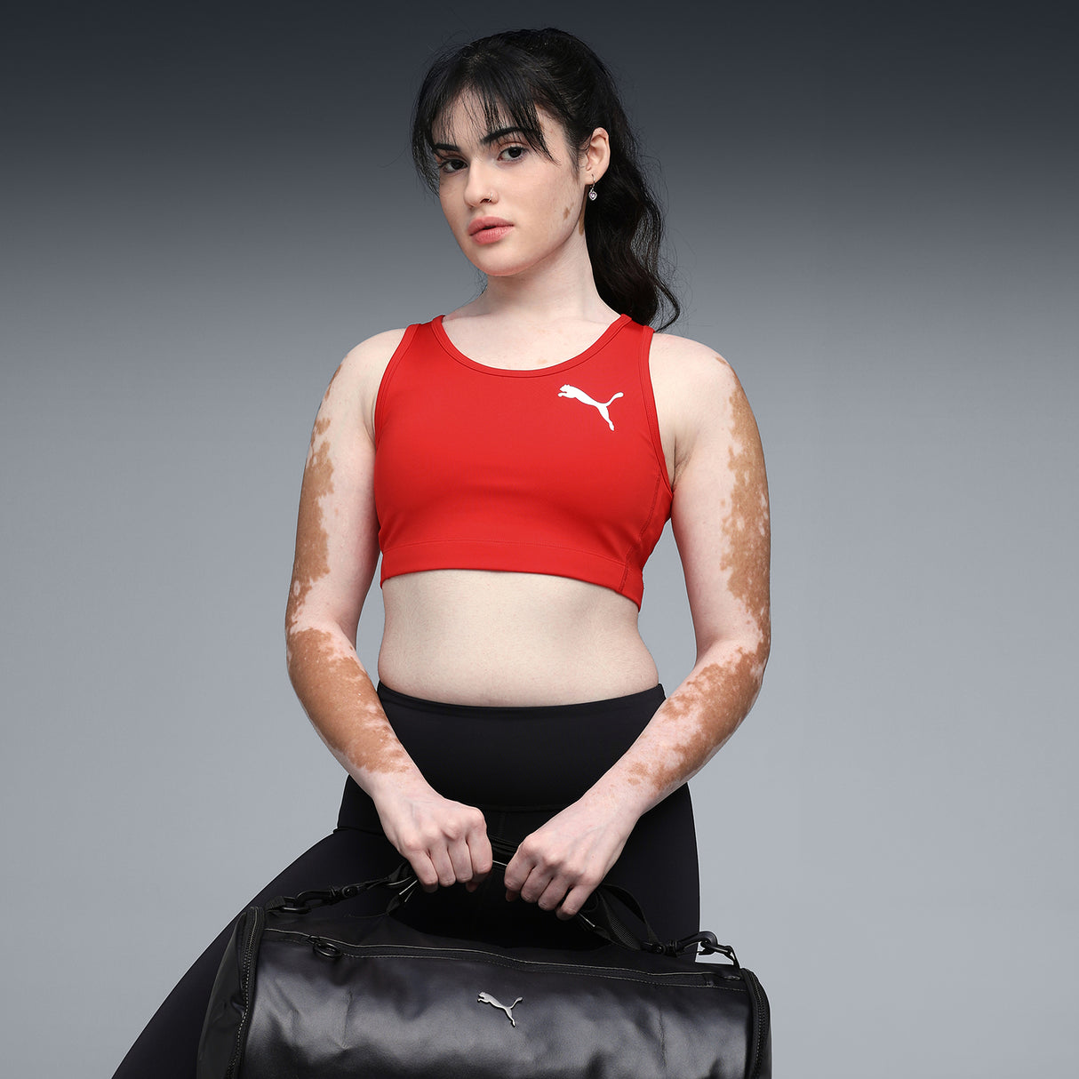 Puma Women Red W Cross The Line Crop Top 3.0 Apparels