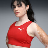 Puma Women Red W Cross The Line Crop Top 3.0 Apparels