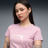 Puma Women Pink Ess Logo Lab Tee Apparels