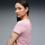 Puma Women Pink Ess Logo Lab Tee Apparels