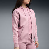 Puma Women Pink Ess Tape Relaxed Full-Zip Hoodie Fl Apparels