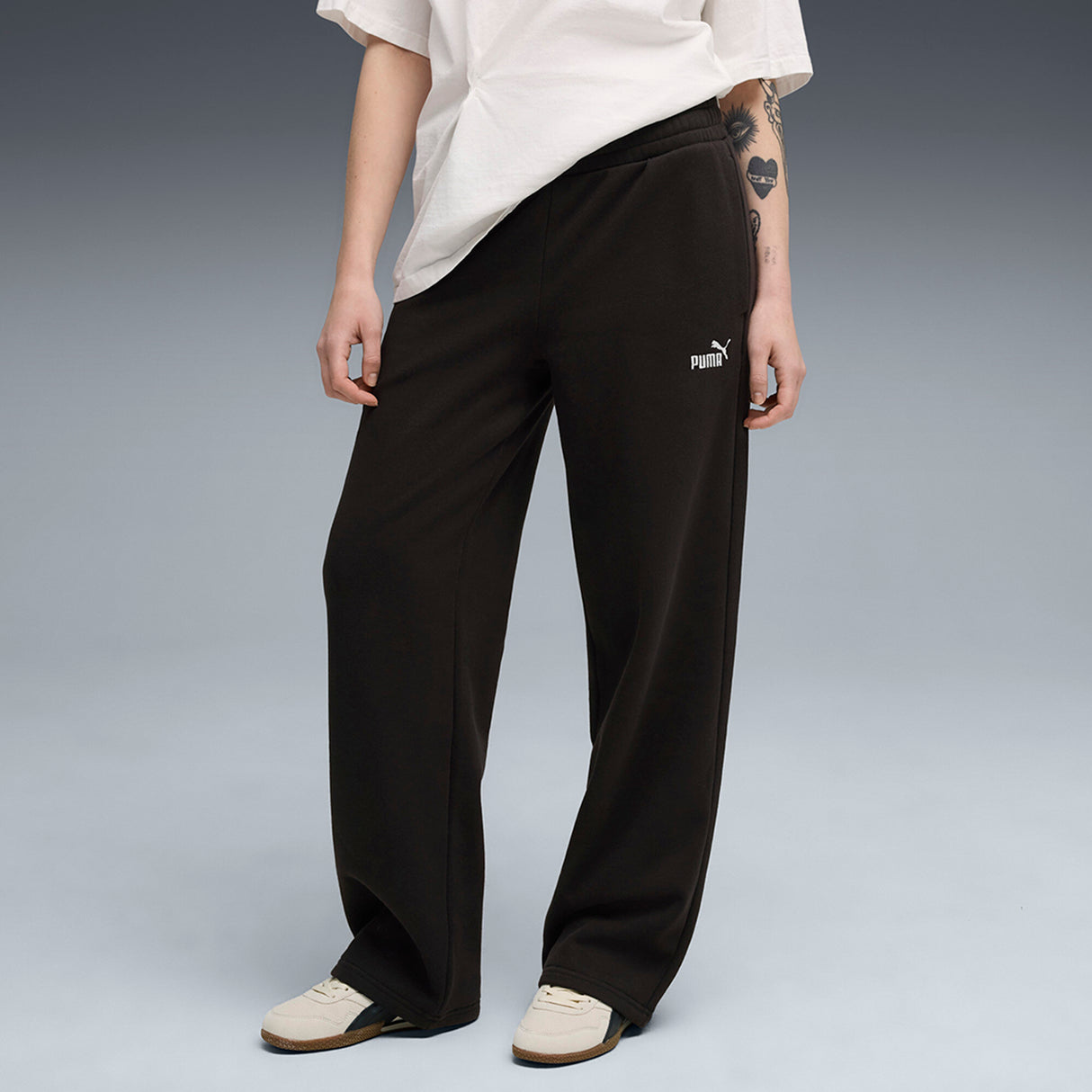 Puma Women Black Ess Small No. 1 Logo Comfort Straight Pa Apparels