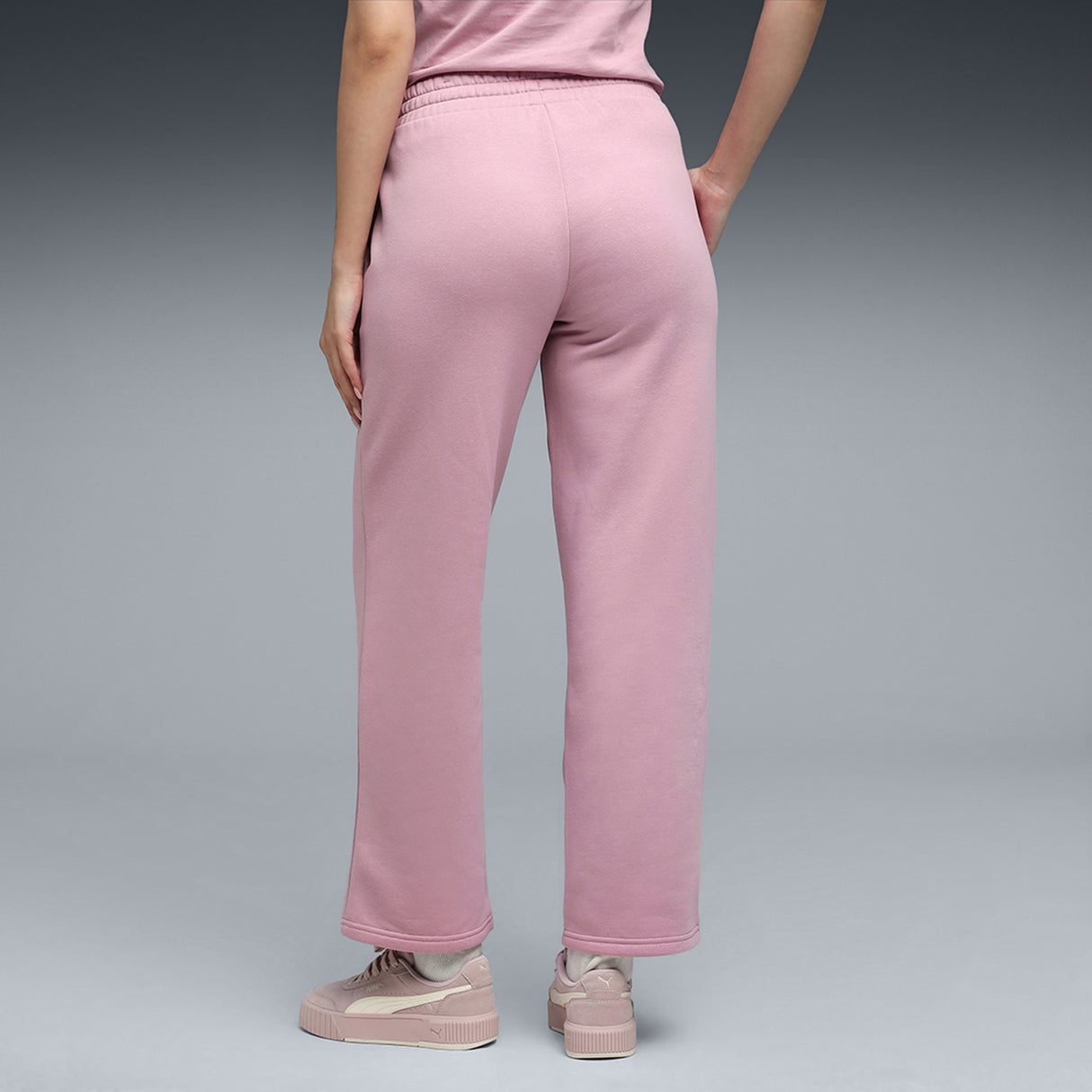 Puma Women Pink Ess Small No. 1 Logo Comfort Straight Pa Apparels