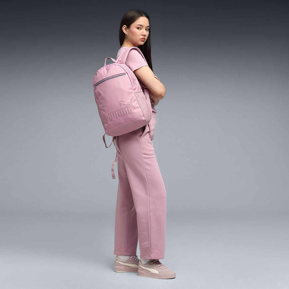 Puma Women Pink Ess Small No. 1 Logo Comfort Straight Pa Apparels