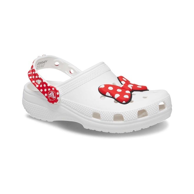 Kids-Girls White-Red Casual Clogs