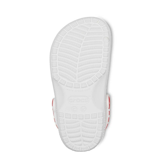 Kids-Girls White-Red Casual Clogs