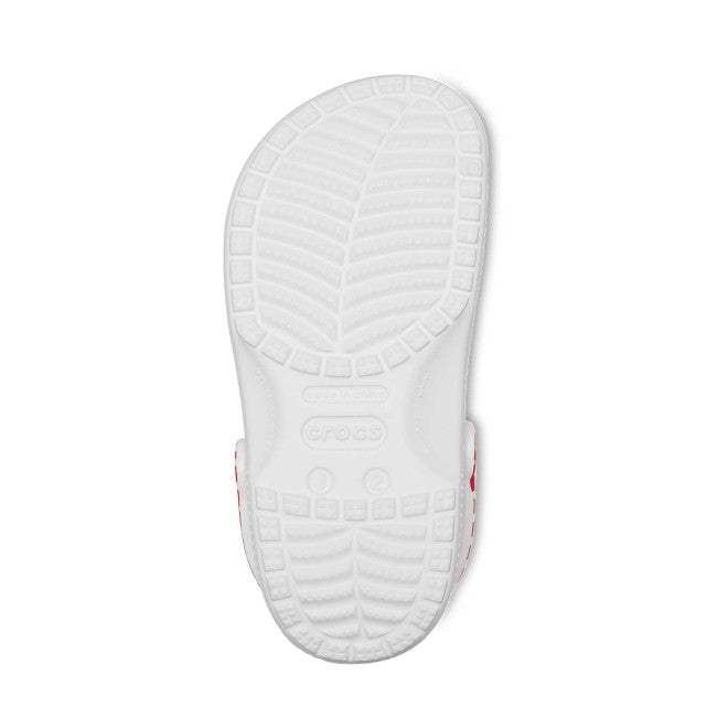 Kids-Girls White-Red Casual Clogs