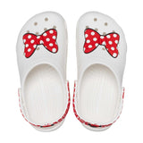 Kids-Girls White-Red Casual Clogs
