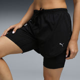 Puma Women Black Active Wear Shorts