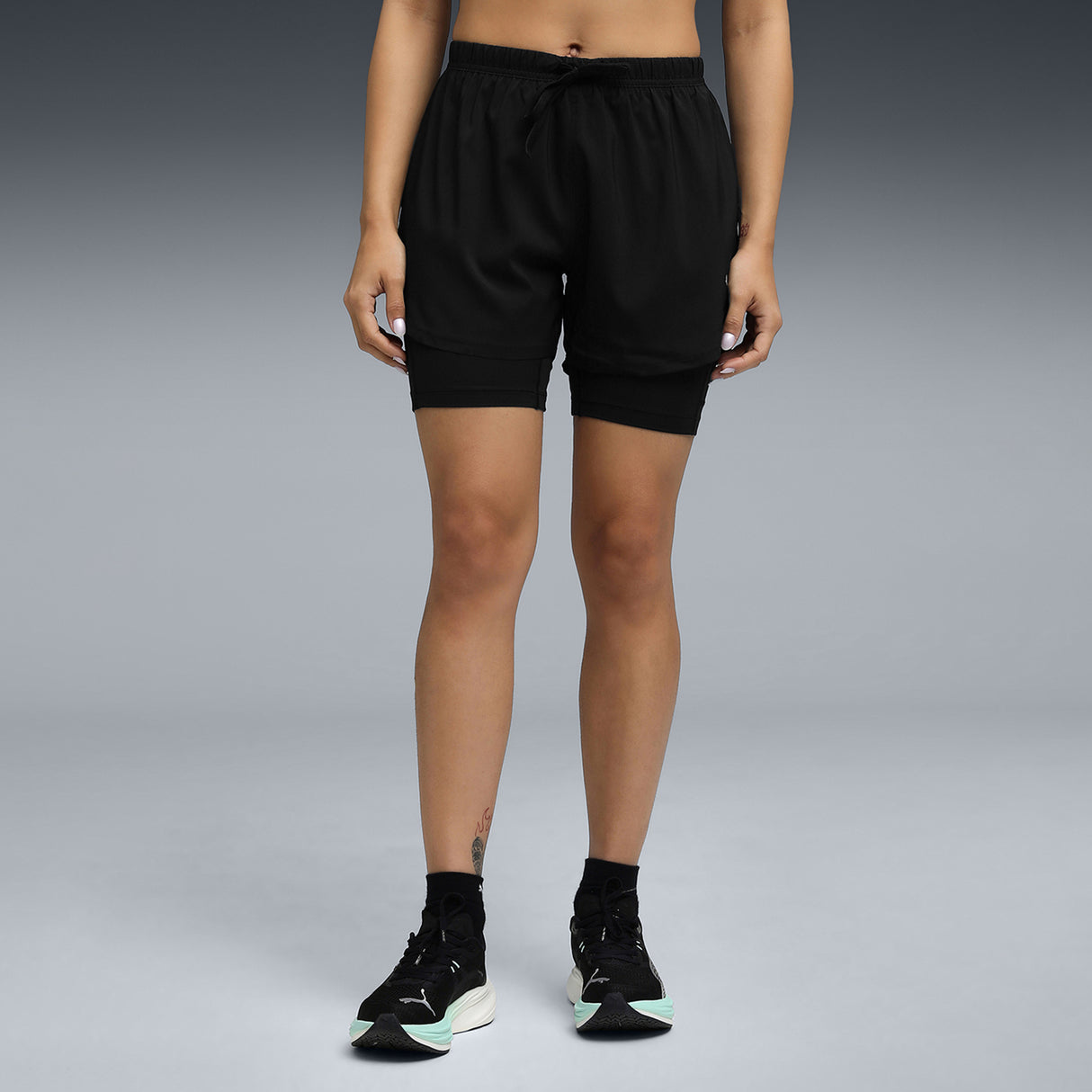 Puma Women Black W Run 2In1 4" Shorts Puma Black