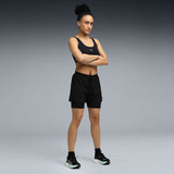 Puma Women Black Active Wear Shorts