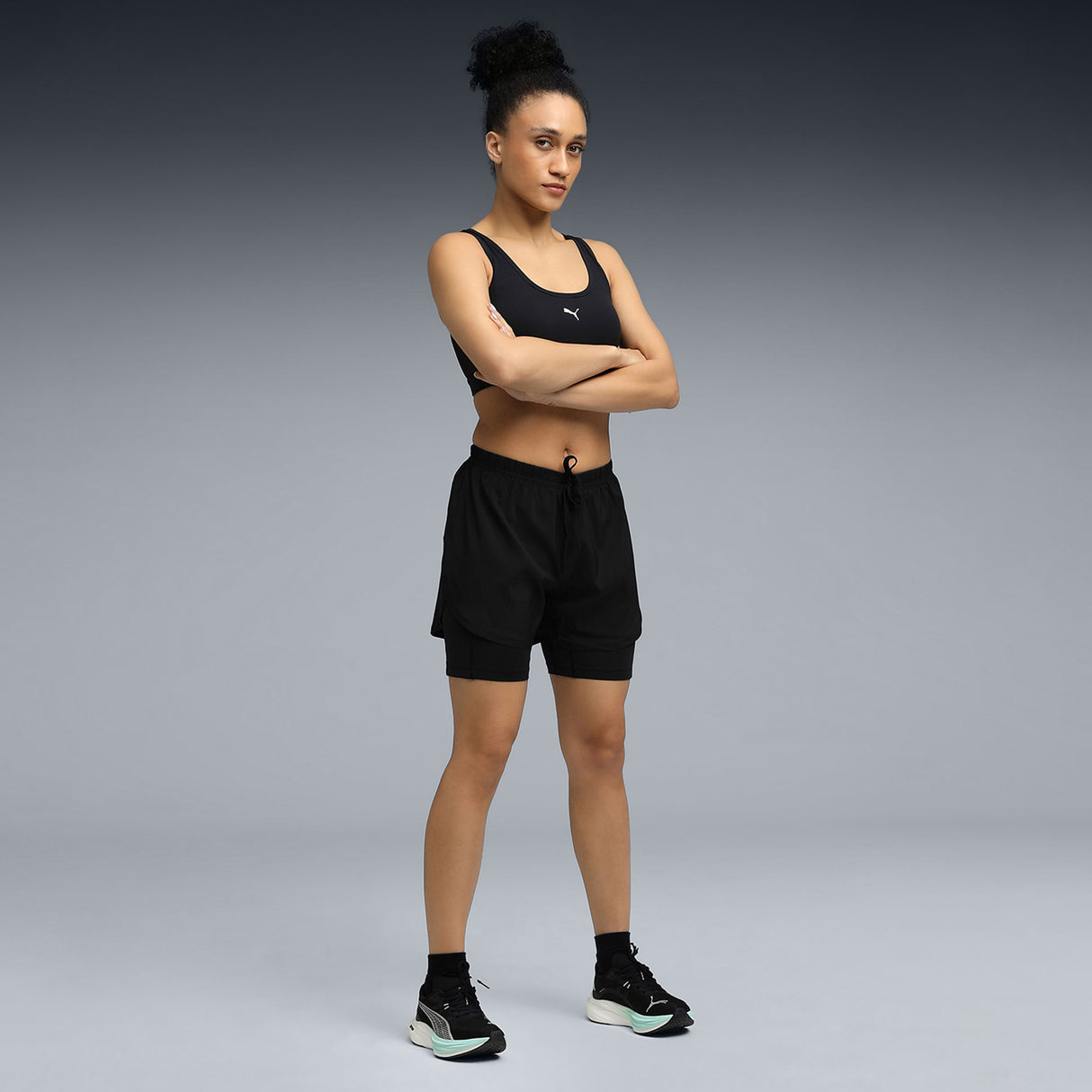 Puma Women Black W Run 2In1 4" Shorts Puma Black