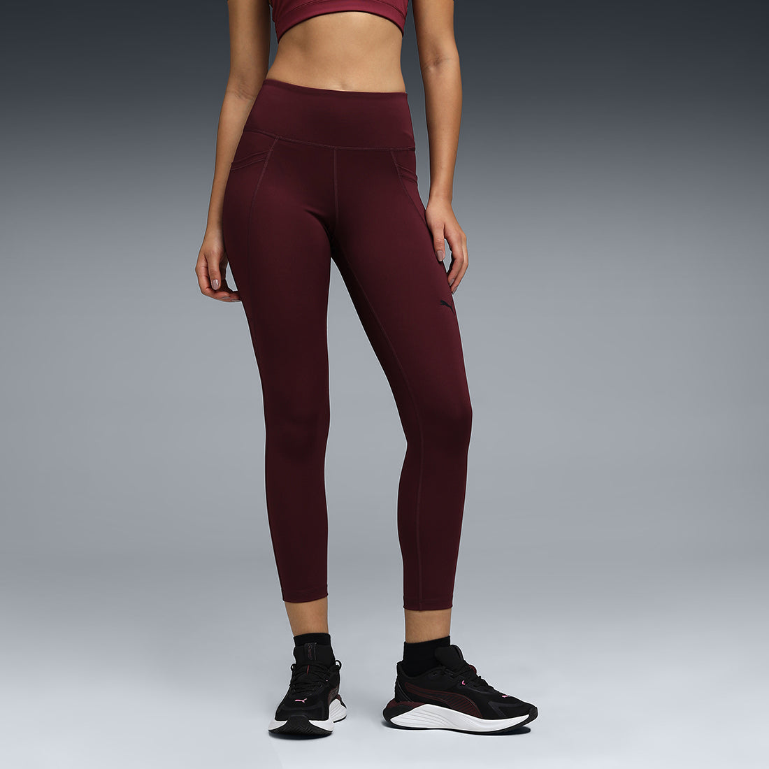 Puma Women Burgundy Active Wear Leggings & Tights