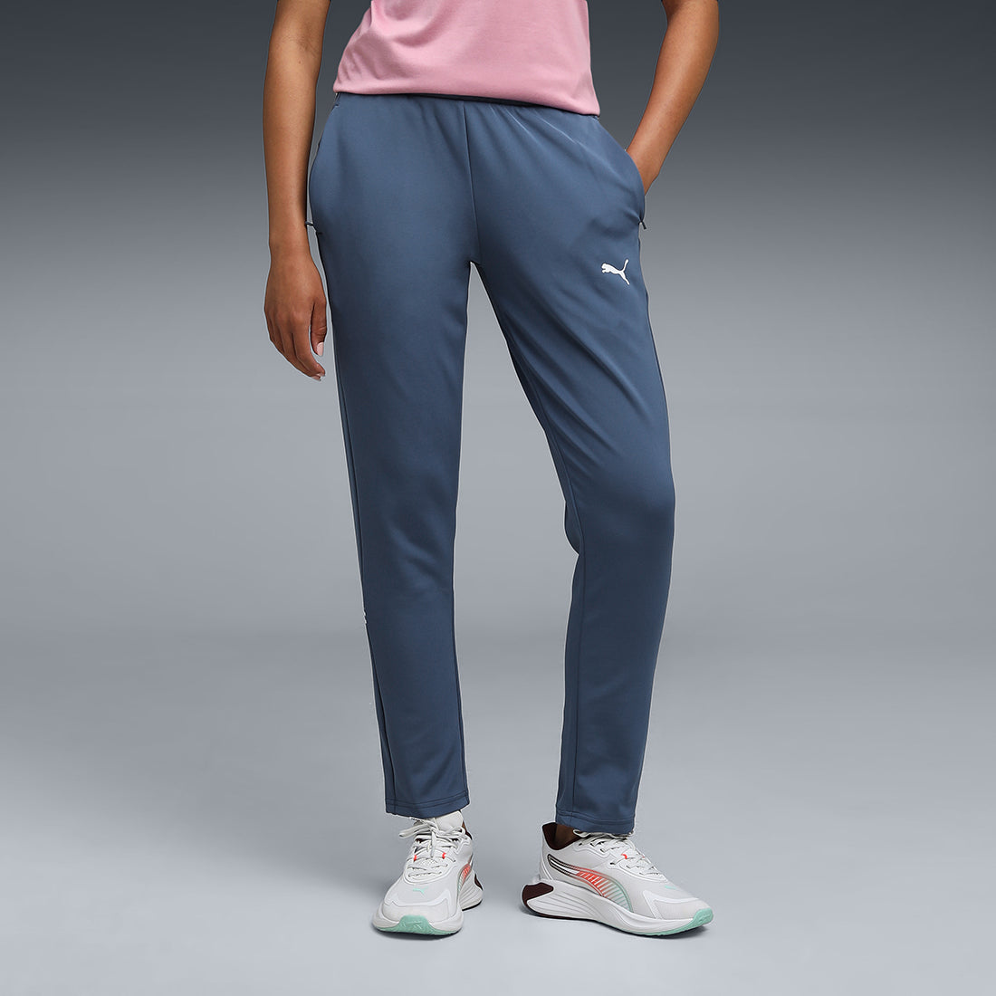 Puma Women Blue-Navy Active Wear Track Pants