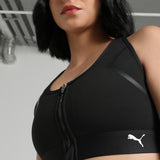 Puma Women Black Front Zip Bra
