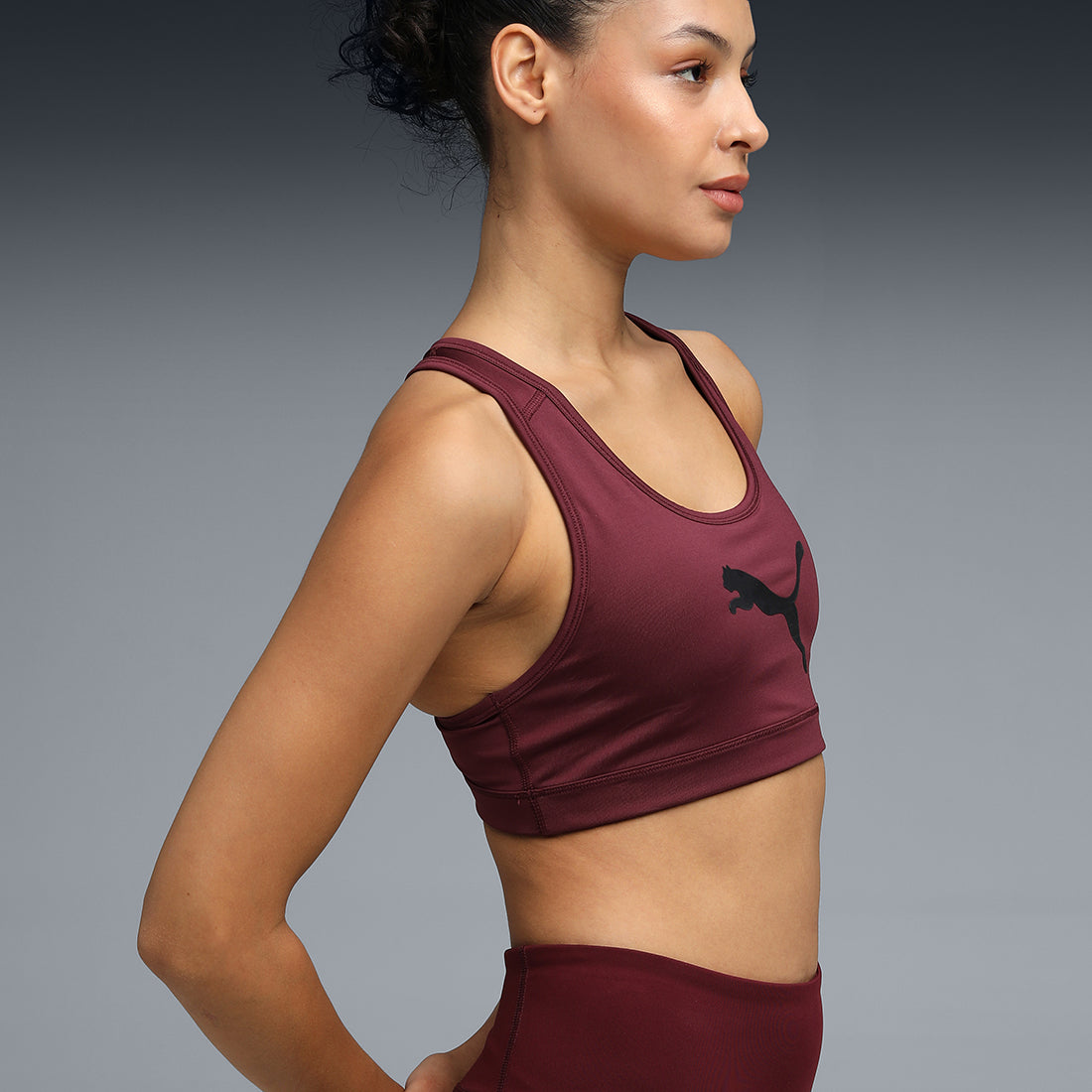 Puma Women Burgundy Active Wear Sports Bra