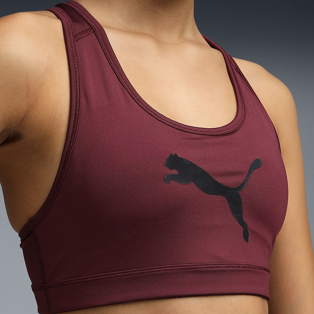 Puma Women Burgundy Active Wear Sports Bra
