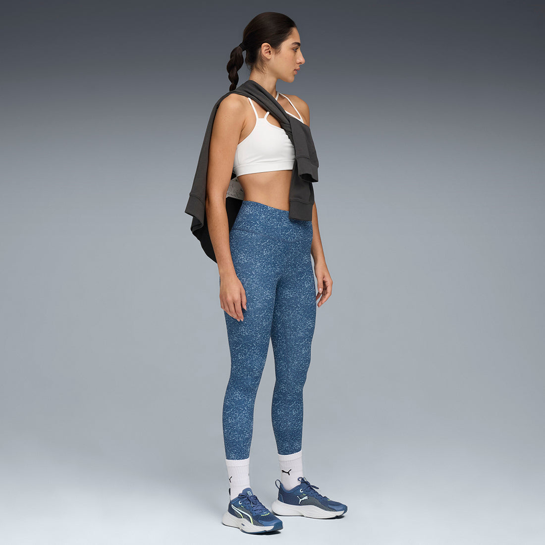 Puma Women Blue-Navy Active Wear Leggings & Tights
