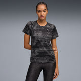 Puma Women Black W Run Velocity Aop Tee