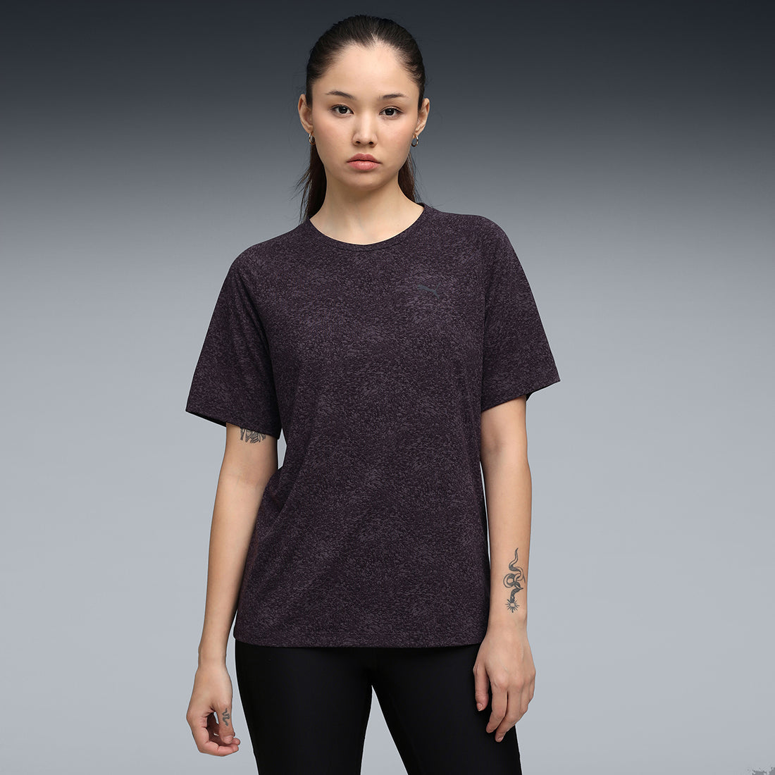 Puma Women Purple-Multi Active Wear T-Shirts