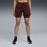 Puma Women Burgundy Active Wear Shorts