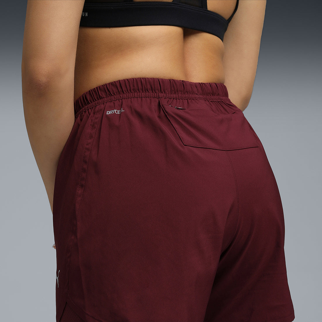Puma Women Burgundy Active Wear Shorts