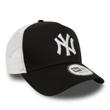 New York Yankees Clean Black AFrame Trucker Cap