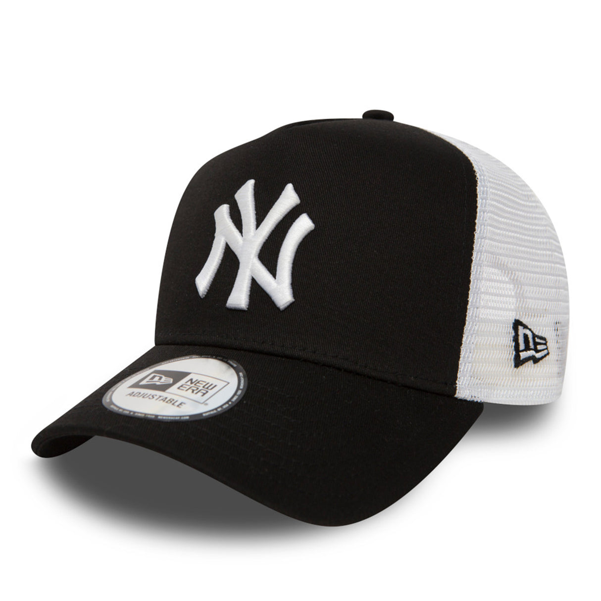 New York Yankees Clean Black AFrame Trucker Cap