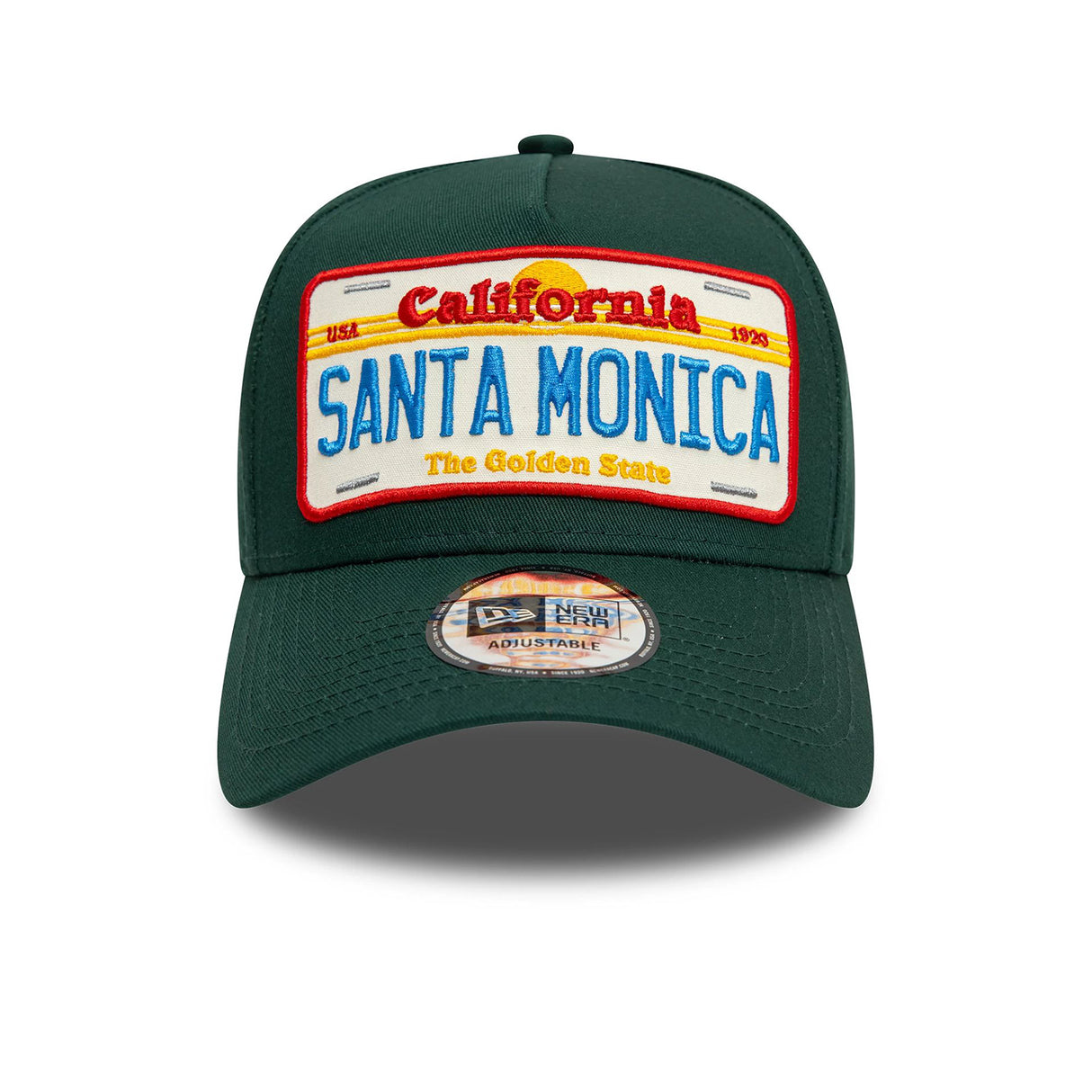 NEW ERA SANTA MONICA LICENSE PLATE DARK GREEN 9FORTY A-FRAME ADJUSTABLE CAP