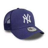 NEW YORK YANKEES LEAGUE ESSENTIAL DARK BLUE 9FORTY A-FRAME TRUCKER ADJUSTABLE CAP