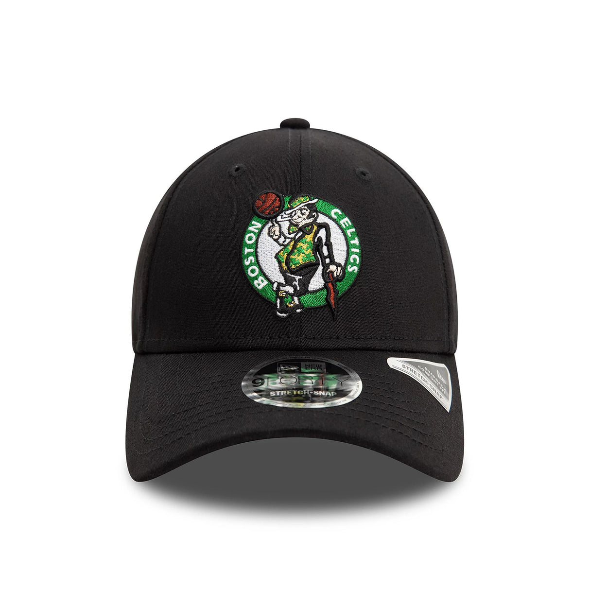 BOSTON CELTICS NBA BLACK 9FORTY STRETCH SNAP ADJUSTABLE CAP