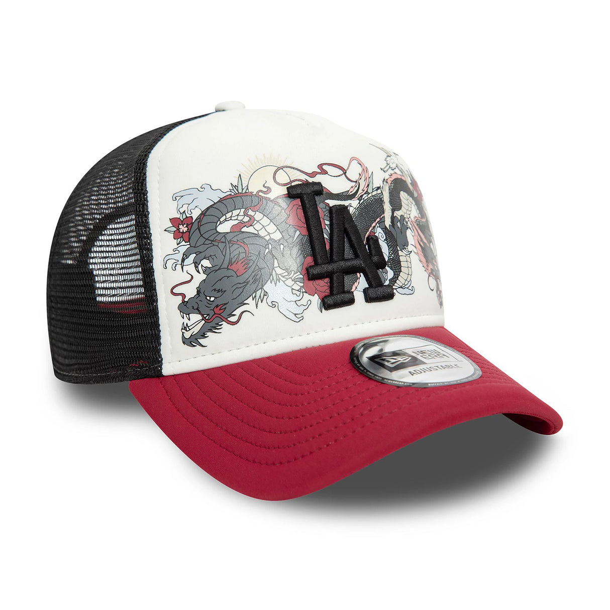 LA DODGERS MLB GRAPHIC WHITE 9FORTY A-FRAME TRUCKER ADJUSTABLE CAP