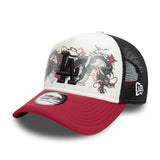 LA DODGERS MLB GRAPHIC WHITE 9FORTY A-FRAME TRUCKER ADJUSTABLE CAP