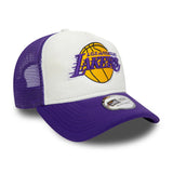 LA LAKERS NBA FLOWER PURPLE 9FORTY A-FRAME TRUCKER ADJUSTABLE CAP