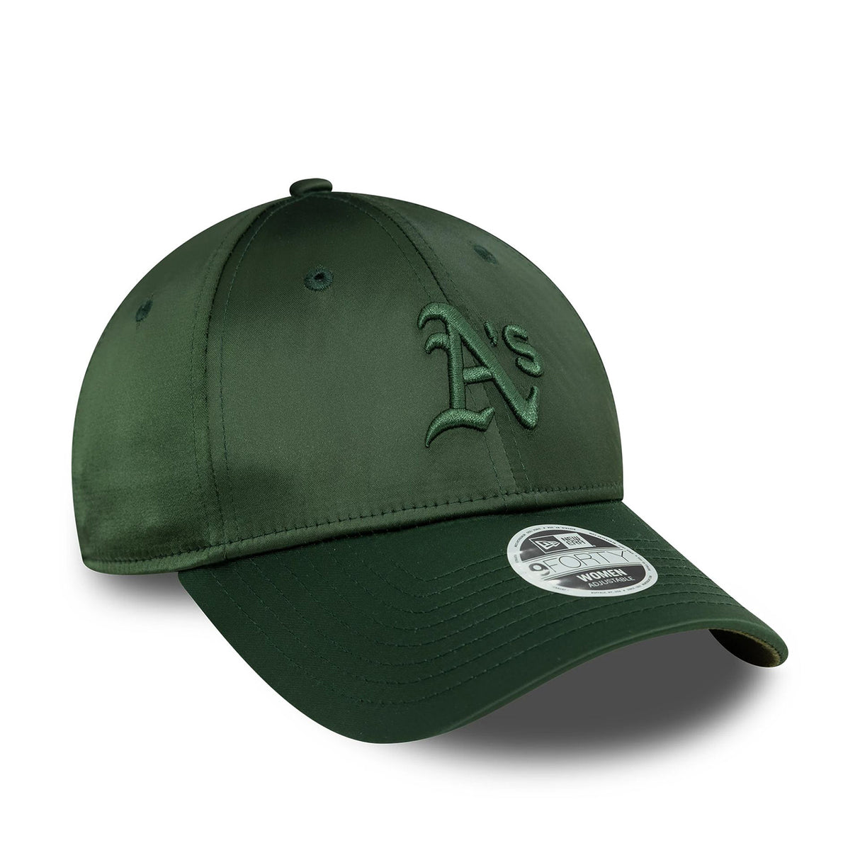 OAKLAND ATHLETICS WOMENS SATIN DARK GREEN 9FORTY ADJUSTABLE CAP