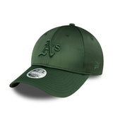 OAKLAND ATHLETICS WOMENS SATIN DARK GREEN 9FORTY ADJUSTABLE CAP