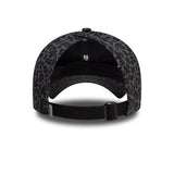 WOMENS NEW ERA ALL OVER PRINT BLACK LEOPARD PRINT OPEN BACK ADJUSTABLE CAP